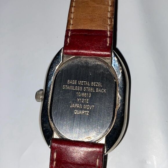 Anne Klein Women\'s Red Leather Band‎ Stainless Steel Back Quartz Watch OS main image 9